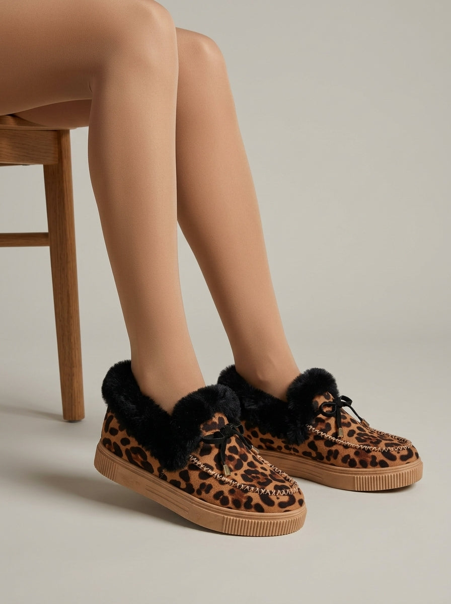 Women's Slippers Faux Fur Lined Loafer Platform Sole