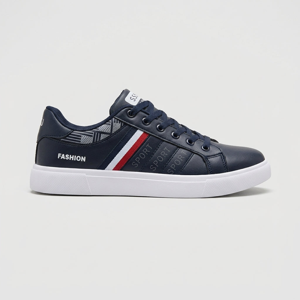 Men's Sneakers Low-Top Lace-Up with Striped Accent