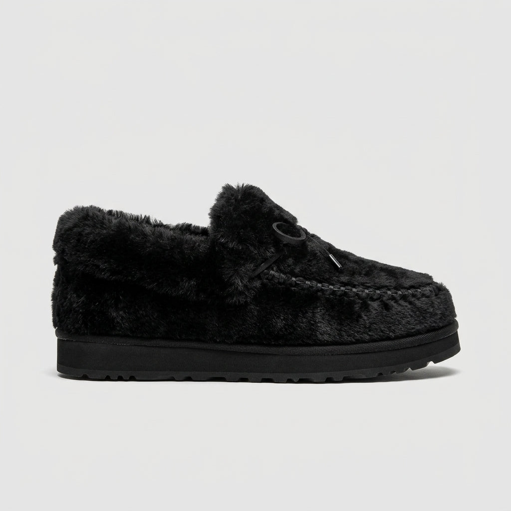 Women's Slippers Faux Fur Lined Loafer Platform Sole