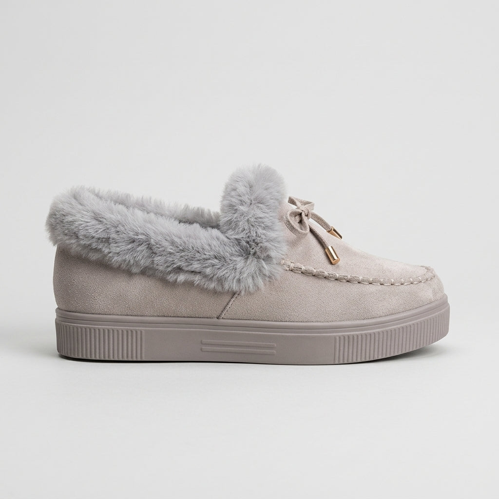 Women's Slippers Faux Fur Lined Loafer Platform Sole