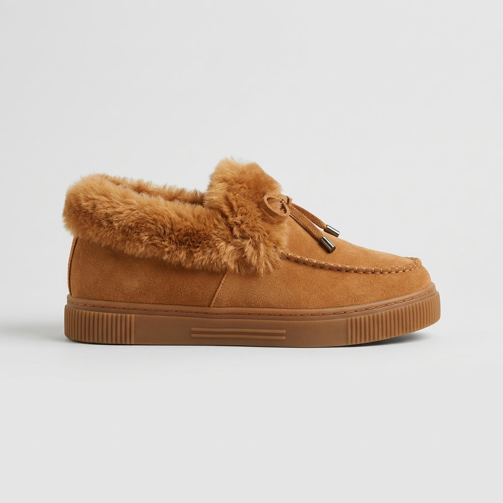 Women's Slippers Faux Fur Lined Loafer Platform Sole